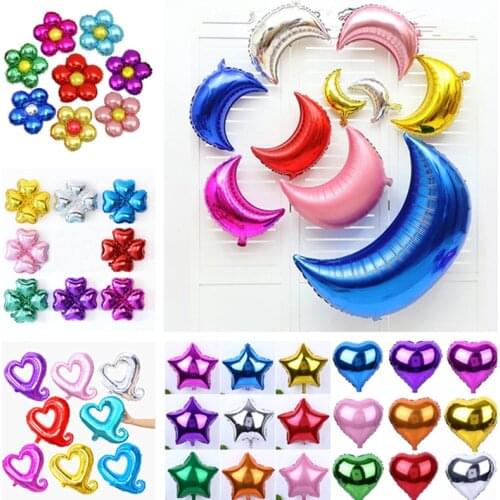 18 Inch Gold Pink Foil Star Balloons Blue Moon Wedding Birthday Party Decorations Kids Inflatable Toys Air Balls Party Supplies