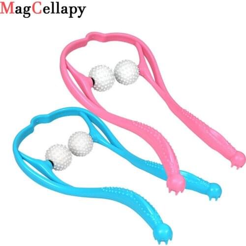 2pcs Neck Massage Tool Neck Shoulder Dual Trigger Point Roller Self Massager Pressure Relieve Knee Calf Thigh Deep Massage