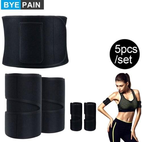 5pcs/Set BYEPAIN Waist Trimmer Belt, Legs Arms Trainer Weight Loss Wrap Slimmer Kit, Stomach Fat Burner, Sweat Belly Band
