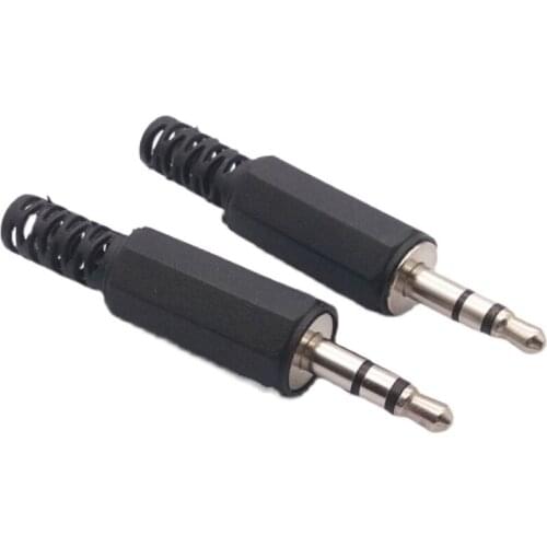 Free shipping 10PCS 3.5MM audio plug wire type plug 3.5 mono headphone plug connectoraudio pluel pink