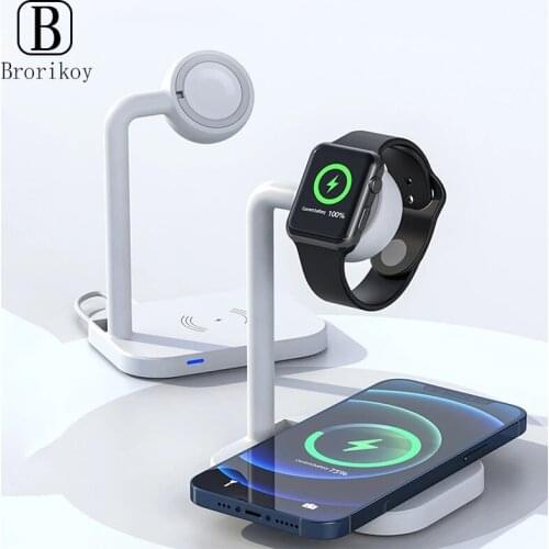 15W 2 in 1 Qi Wireless Charger Quick Charge Dock For Samsung S20 Charging Stand For iPhone 12 11Pro iWatch 6 5 4 3 2 Charged Pad