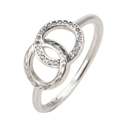 Bewill 100% Real 925 Stelring Silver Double Layer Cross Finger Rings Classic 2019 New Rings For Women Jewelry Gift