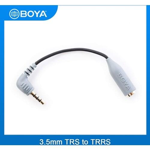 BOYA BY-CIP2 3.5mm to TRRS TRS Microphone Cable Adapter for iPad iPod Touch iPhone &Android Smartphone Mic Accessories