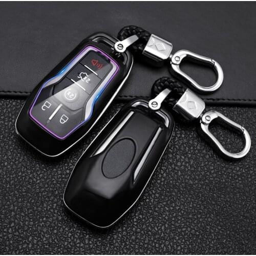 ABS Carbon FibeCar Remote Key Cover Case For Ford F-150 Mondeo Galaxy S-Max Explorer Ranger Mustang Edge 2015-2018 Car Key Shell