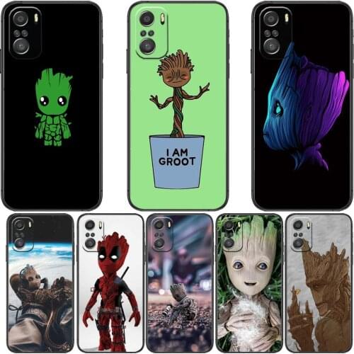 Marvel Groot Phone Case For xiaomi redmi 11 Lite pro Ultra 10 9 8 MIX 4 FOLD 10T Black Cover Silicone Back Prett