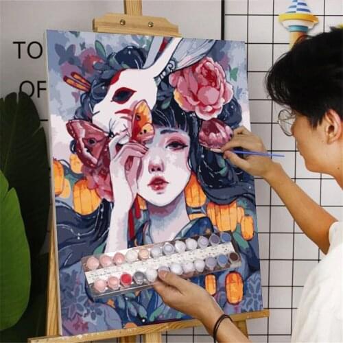 DIY Anime Character Picture Painting By Numbers Home Art Wall Bedroom Decoration Poster Adult Acrylic Paint Coloring Poster