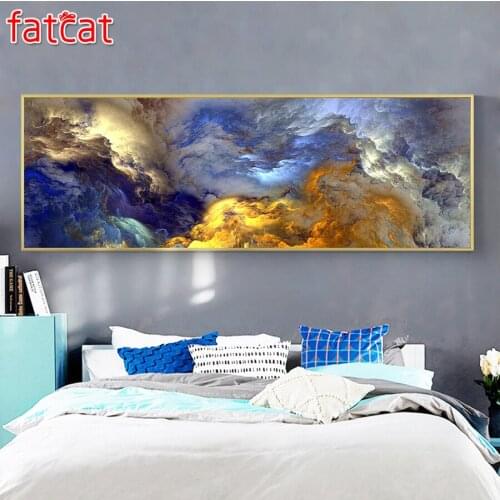 FATCAT Abstract nature landscape clouds large 5D Diy Daimond Painting Full Square Round Drill Rhinestone Embroidery decor AE1684