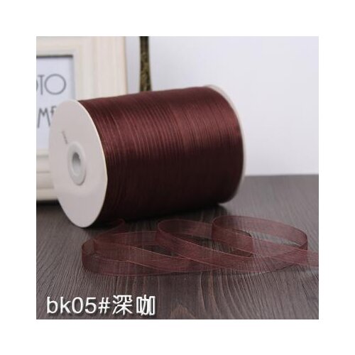 Hot 3/8" inch 1cm Deep coffee Chiffon silk Organza Polyester Ribbon DIY Craft Decor Gifts package Wrapping Scrapbooking 10meters
