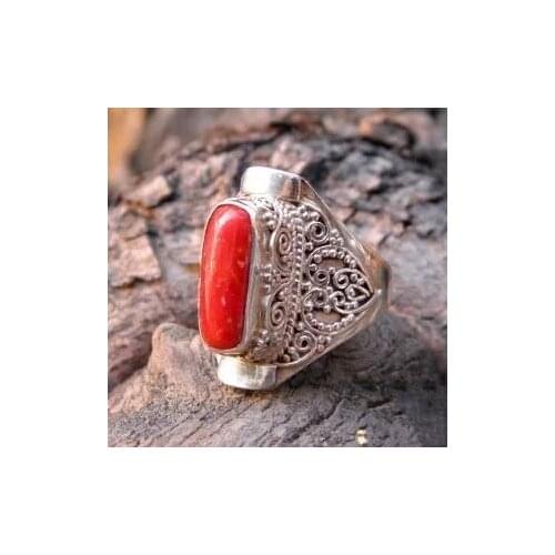 Fashion Ring for Woman 925 Silver Color Ring Elegant Retro Red Turquoise Jewelry Wedding Engagement Party Ring Gift Size 5-11