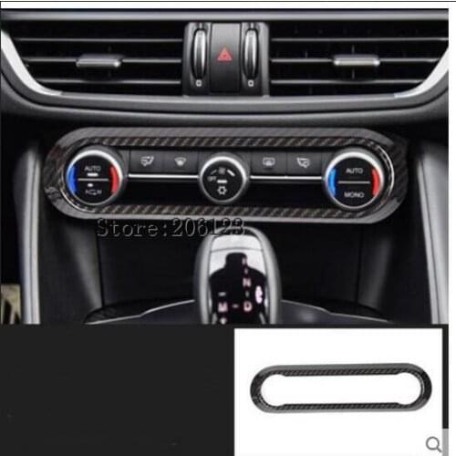Carbon fiber ABS sticker steering wheel trim decoration frame cover sticker accessories for Alfa Romeo Giulia Stelvio 2017 2018