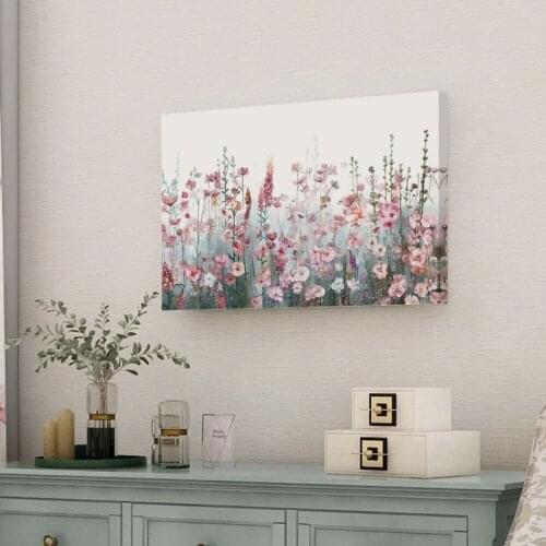 Watercolor Pink Floral Wall Art Poster Pictures Prints Canvas Painting Bedroom Bathroom Modern Living Room Office Home Decor