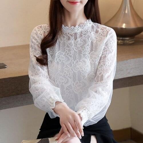 NOEEV Stand-up Collar Blouses
