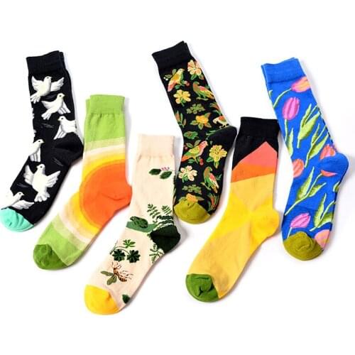 Premium Flower Dove Couple Socks Personalized Modeager Cozy Short Womens Socks Happy Cotton Funny Man unisex Crew Socks Soks