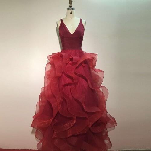 2021 New Arrival Elegant Evening Celebrity Party Bandage Dress Wine Red Black Ruffles Long Maxi Luxury Wedding Fashion Vestidos