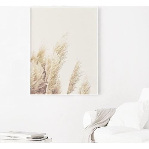 Pampas Grass Modern Photography Poster Prints Scandinavian Neutral Wall Art Canvas Painting Pictures for Living Room Home Decor
