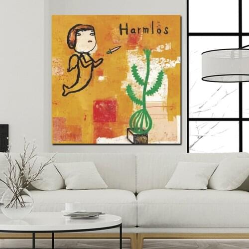 Print Canvas Pop Art Yoshitomo Nara Abstract Sleepwalking Doll Drawing Japanese Painting Picture Poster For Baby Kids Room Decor