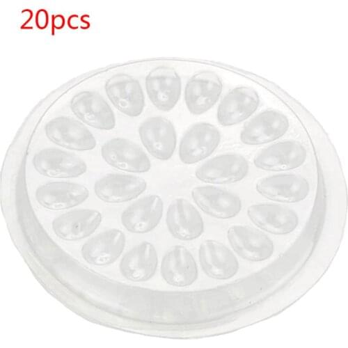 20Pcs Disposable Flower Shape Eyelash Extension Glue Holder Gasket Pads Transparent Eyelashes Adhesive Pallet With 27 Wells Tool