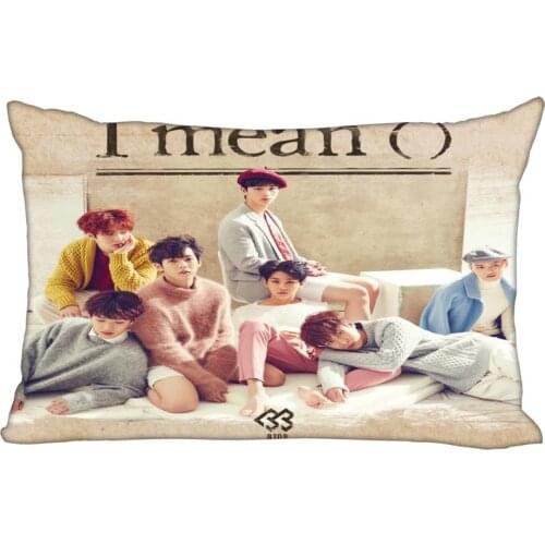 Hot Korea-Pop Custom BTOB Satin Pillowcase 35x45cm (one side) Printed Zipper Silk PillowCover Custom Logo gift