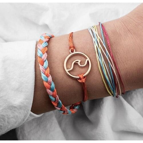 HI MAN 3 Pcs/Set Bohemian Mixed Woven Colorful Cotton Rope Round Bracelet Women Exquisite Creative Party Gift Jewelry