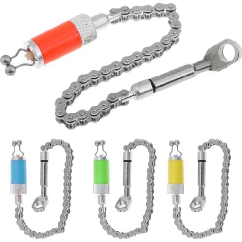 Stainless Steel Fishing Swinger Chain Carp LED Indicator Ring Bell Bite Alarm