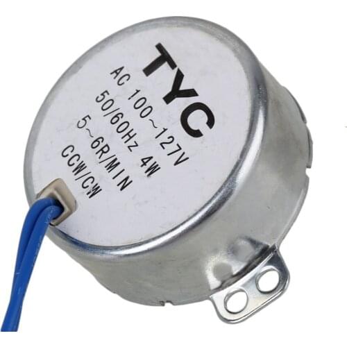 Turntable Synchronous Motor 50/60Hz AC 110-127V 4W 5-6 RPM CCW/CW TYC-50 Torque 4KGF.CM