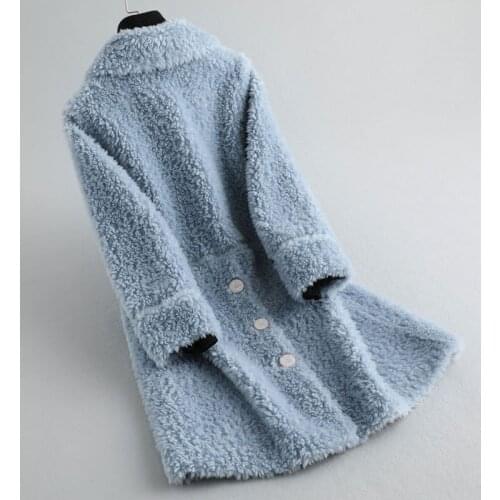 Real Fur Coat Winte Women 2020 200% Wool Jacket Long Korean Vintage Clothes Kurtki Damskie Zimowe KQN22064 KJ4447