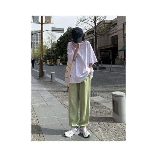 Pants womens trousers, ninth pants, wide-legs, loose, thin, lazy, wild, casual, thin