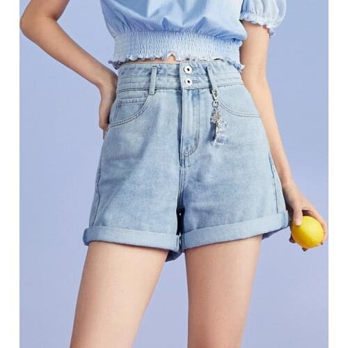 ONLY 2021 summer black technology ice oxygen bar slimming shorts jeans women | 121243004