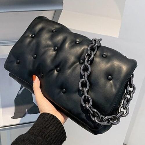 Womens Shoulder Bags 2021 New Thick Metal Chain Purses And Handbag Women Clutch Bags Ladies Hobo Bag