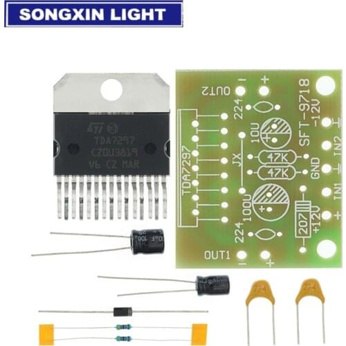 1set TDA7297 amplifier board spare parts dc 12v grade 2.0 dual audio encoding 15w electronic diy kit