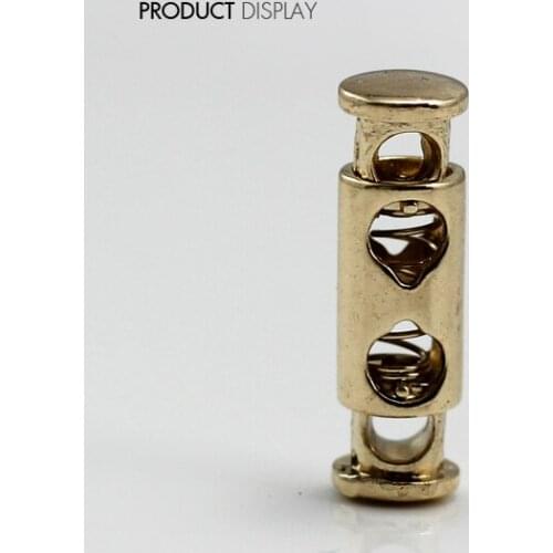 10pcs Pack Cord Lock Toggle Stopper lock Bean Gold Tone Toggle Clip NK145