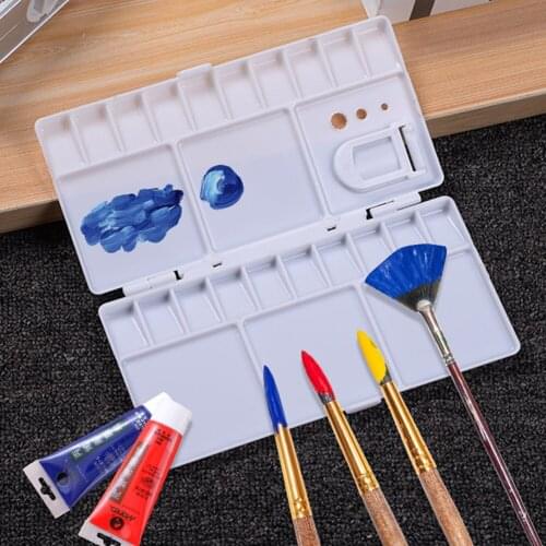 25 Grids Oil Watercolor Paint Tray Box Folding Watercolor Palette Renovate Cover Pigment Box Artistic Supplies Painting Tool