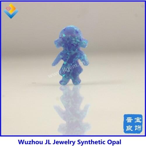 5pcs/lot)Fashion fire dream blue op06 girl shape opal pendant with 8*13mm synthetic opal charm