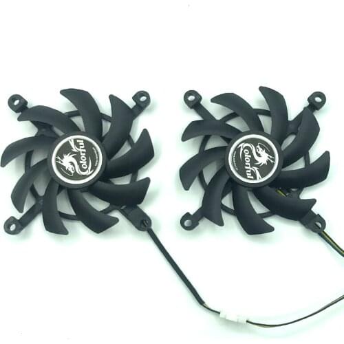 Free Shipping 2pcs/Lot 12V VGA Fan For Colorful GTX 2060 SUPER GTX1660 1660ti Graphics Card Cooling Fan 4Wire 4Pin1
