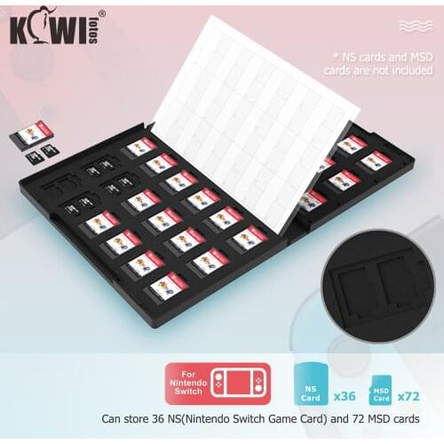 Kiwi Memory Card Case Game Card Holder Storage Organizer for 36 NS(Nintendo Switch Game Card) and 72 MSD cards Waterproof