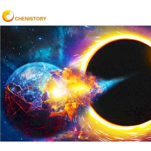 CHENISTORY Painting By Numbers Light Star Landscape Oil Picture Handmade 60x75cm Framed On Canvas Modern Home Wall Art Crafts