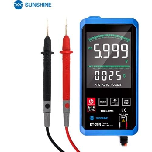 SUNSHINE DT-20N Digital Multimeter with Ohm Volt Amp and Diode Voltage Tester Meter (Dual Fused for Anti-Burn)