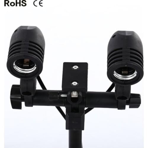 Double Head Photography Studio Light Fitting Photo Lighting E27 Socket Bulb Holder Flash Umbrella Bracket EU US Plug