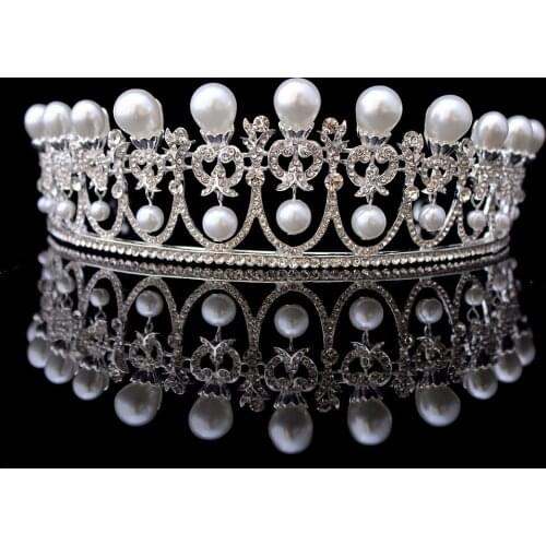 Elegant Pearl Bridal Crown Wedding Tiara