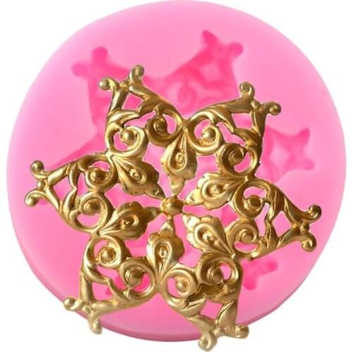 Filigree Star Medallion Cake Border Silicone Molds Flower Relief Fondant Cake Decorating Tools Candy Chocolate Gumpaste Moulds