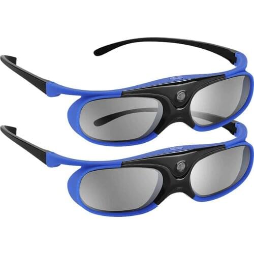 FULL-2Pcs Active Shutter Eyewear DLP-Link 3D Glasses USB Rechargeable for DLP LINK Projectors Compatible with BenQ W1070 W700 Pr