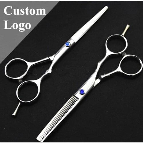 Customize Classic 440c 6cr13 5.5 inch cutting barber makas thinning scisor cut hair scissor shears hairdressing scissors set