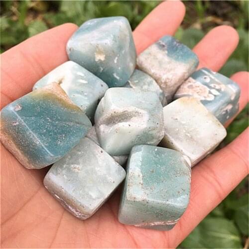 Natural amazonite caribbean calcite tumbled stones crystal healing for home decoration