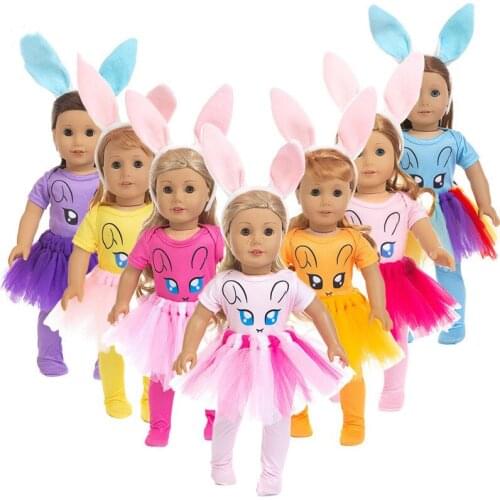 2021 New Pattern Costume For Rabbit Festival Doll Fit 18 Inch American&43cm Baby New Born Doll Clothes Accessories