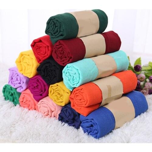 Autumn and winter fashion Scarf shawl hot sale Blue Rose Red womans scarf high quality Cotton Solid Linen Scarves for women