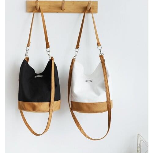 Casual Women Canvas Handbag Totes Crossbody Shoulder Bag Large Capacity Book Bucket Bag Travel Pack