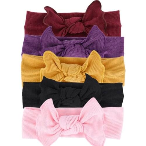 2019 Baby Girl Headbands Knitted Newborn Baby Bows Haarband Turban Infant Head Bands Hairbands For Kids Girls Hair Accessories