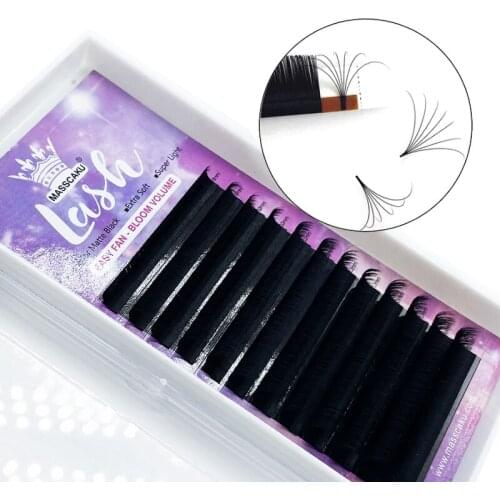 Outstanding quality easy fan soft cashmere eyelash extensions 8-20mm auto quick fan self fanned lash extensions for Makekup