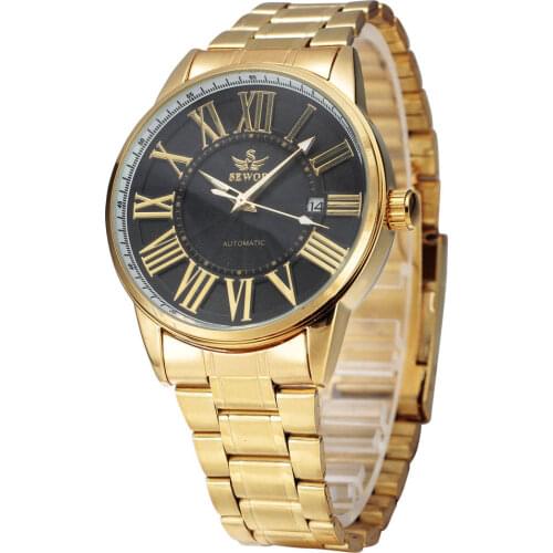 SEWOR Luxury Brand Men Watches Luxury Gold Automatic Mechainical Watches For Men Classic Man Watch relogio masculino