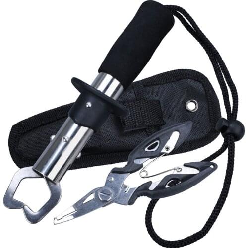 Fish Grip Tools Set EVA Handle Split Ring Hook Remover Fishing Pliers Saltwater Resistant Aluminum Pliers